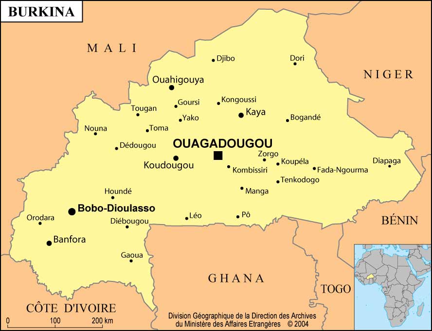 Carte du Burkina Faso