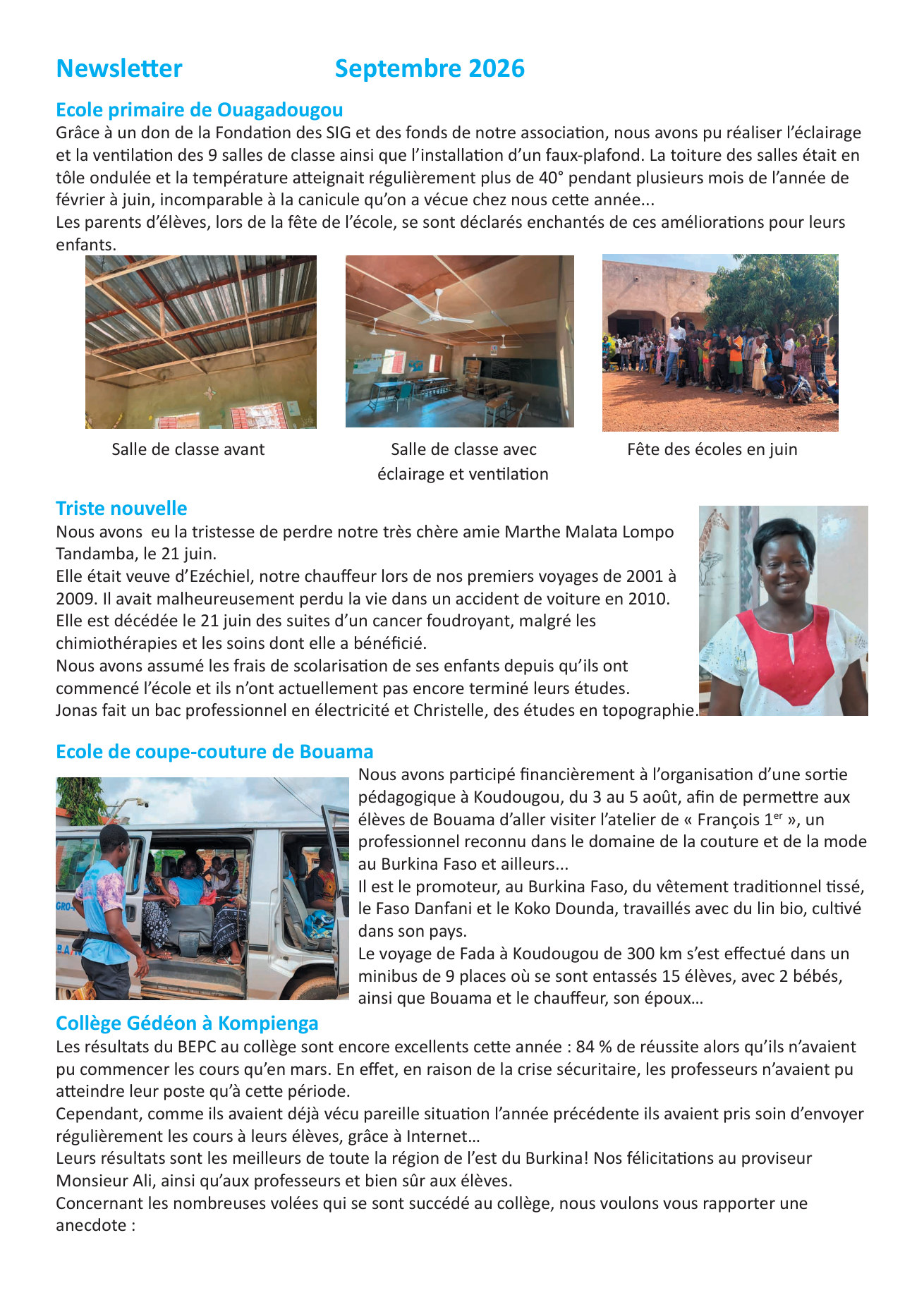 Aperçu de la newsletter de septembre 2026